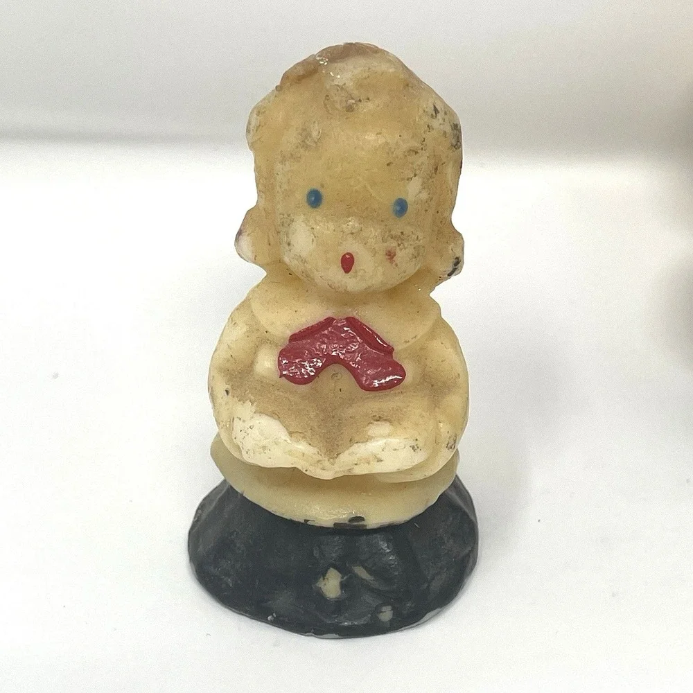 Vintage Gurley Christmas Carolers Candles Lot of 4 Wax‎ Holiday Figures 1950s
